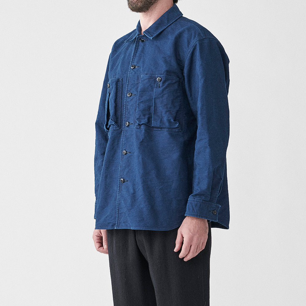 SAGE DE CRET 31-30-6116 Indigo moleskin work shirt