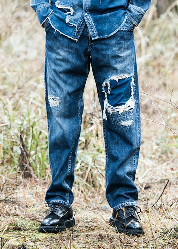 SEVESKIG Crush Used Remake Work Denim