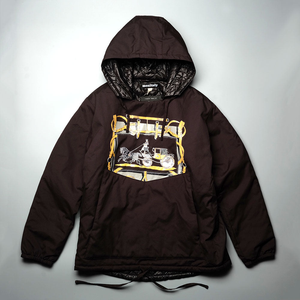 MONITALY Insulated Hooded Pullover W/ Saddler Print M24700 – WANDERS*