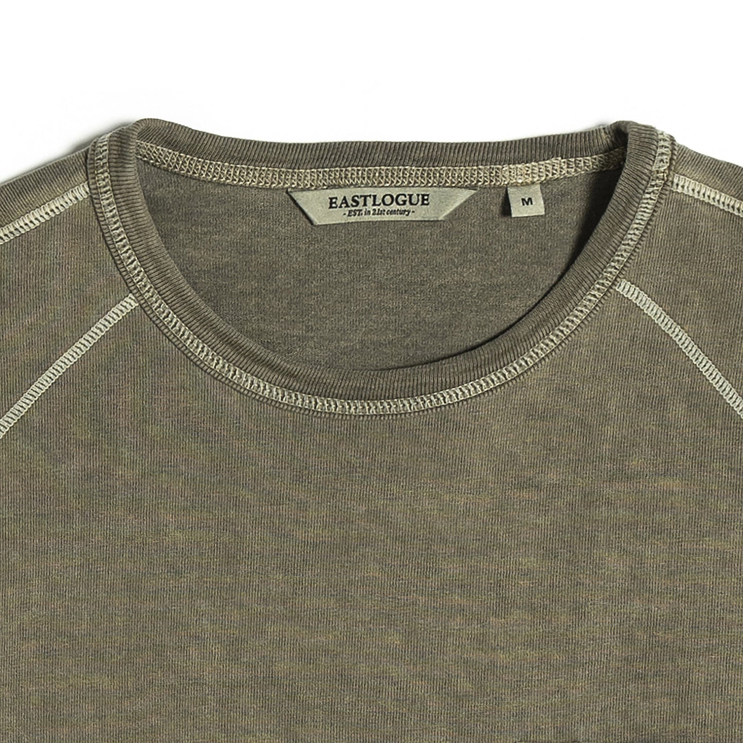 EASTLOGUE 2021SSCS05 COVER STITCH T-SHIRT - OLIVE