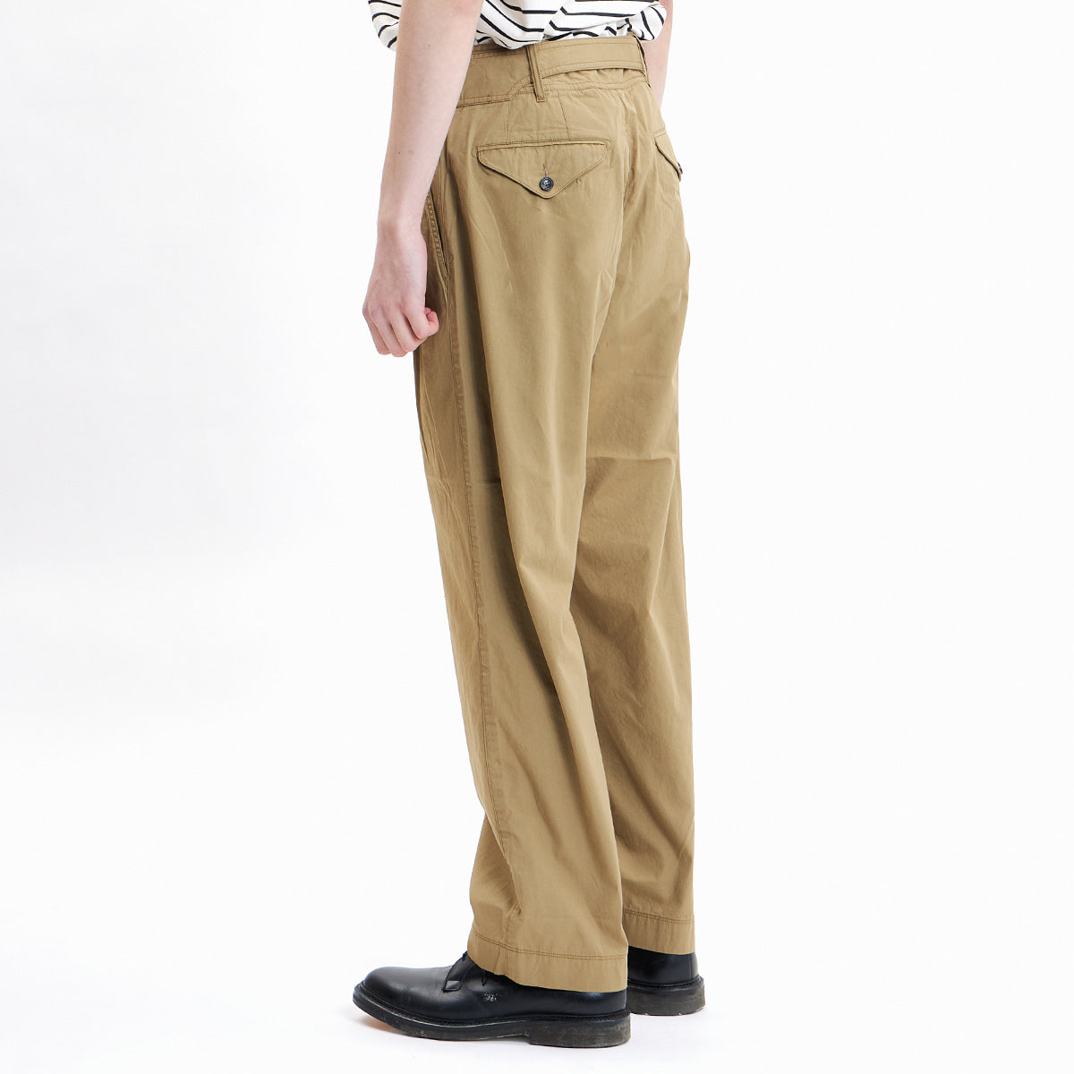 EASTLOGUE 2021SSSPT02 BELTED PANTS - BEIGE