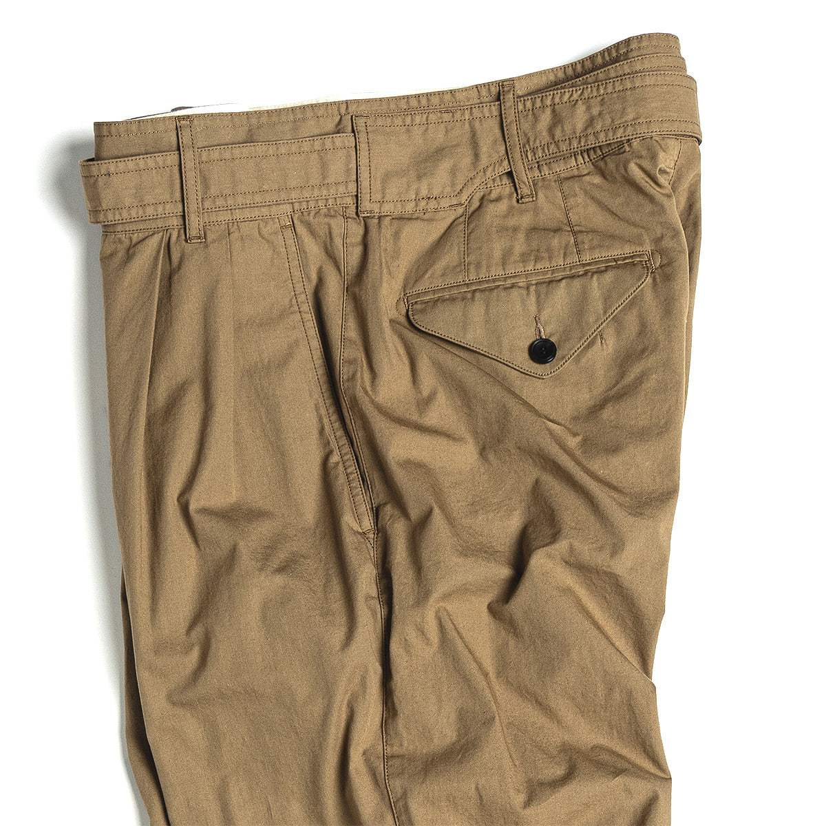 EASTLOGUE 2021SSSPT02 BELTED PANTS - BEIGE