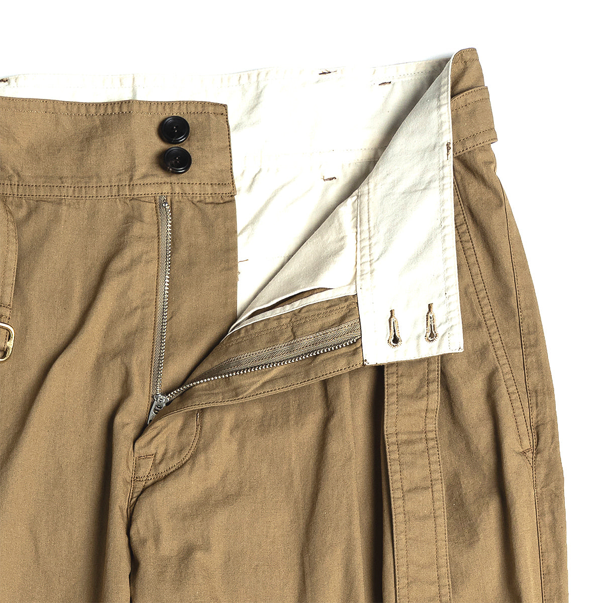 EASTLOGUE 2021SSSPT02 BELTED PANTS - BEIGE