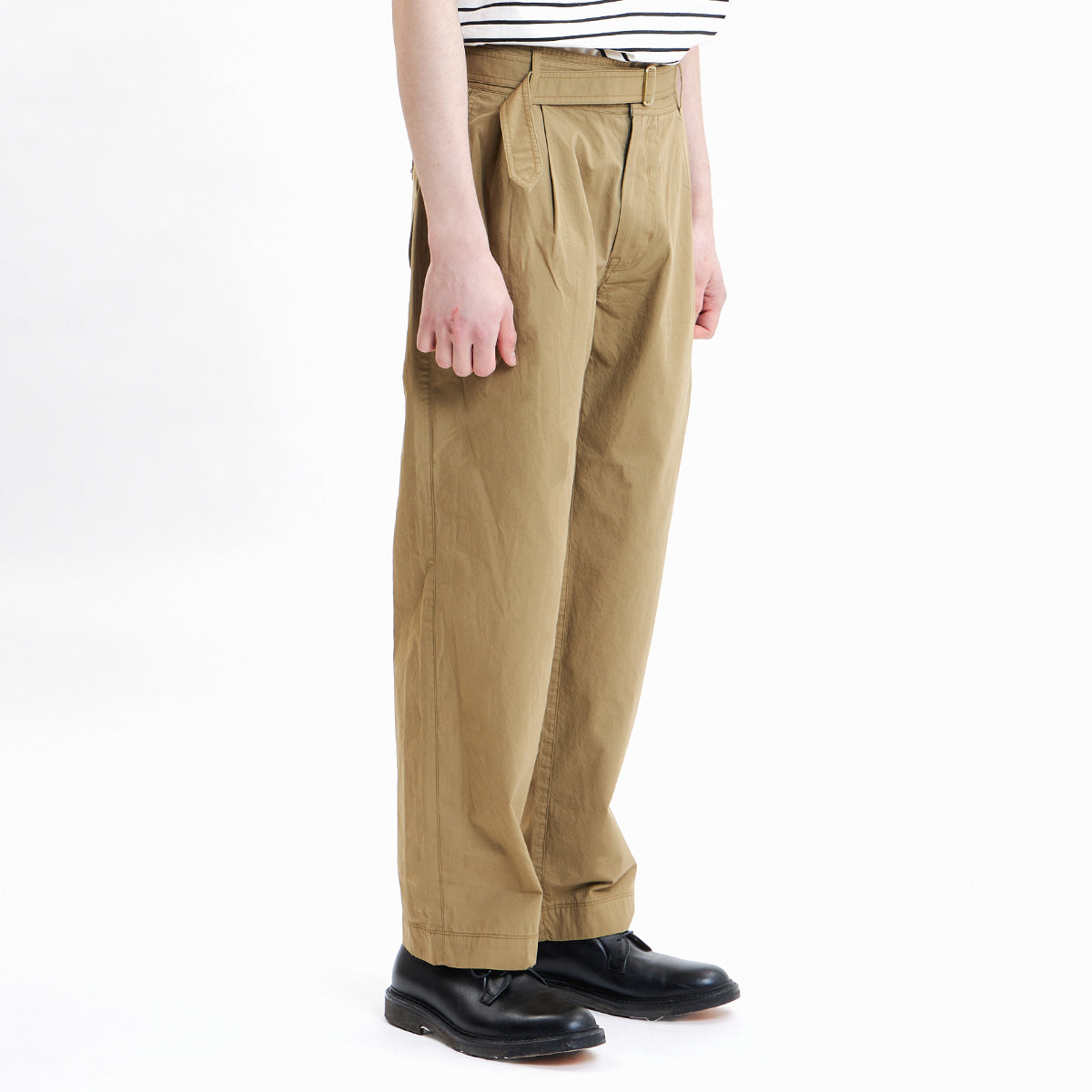 EASTLOGUE 2021SSSPT02 BELTED PANTS - BEIGE