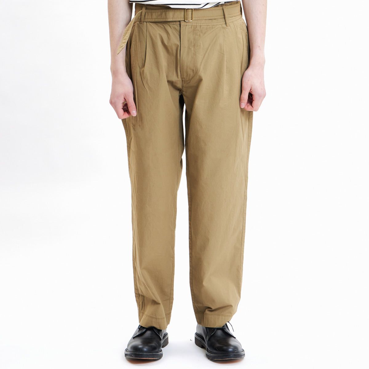EASTLOGUE 2021SSSPT02 BELTED PANTS - BEIGE