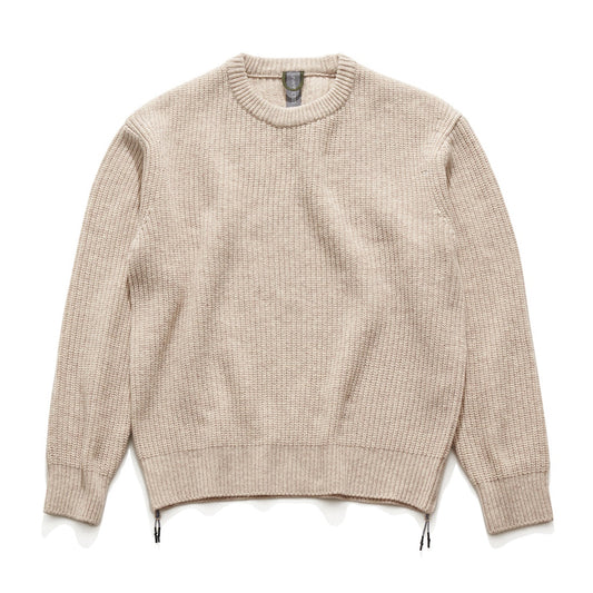 UNAFFECTED UN-FW21KN01 OVERSIZED CREWNECK KNIT- OATMEAL MELANGE