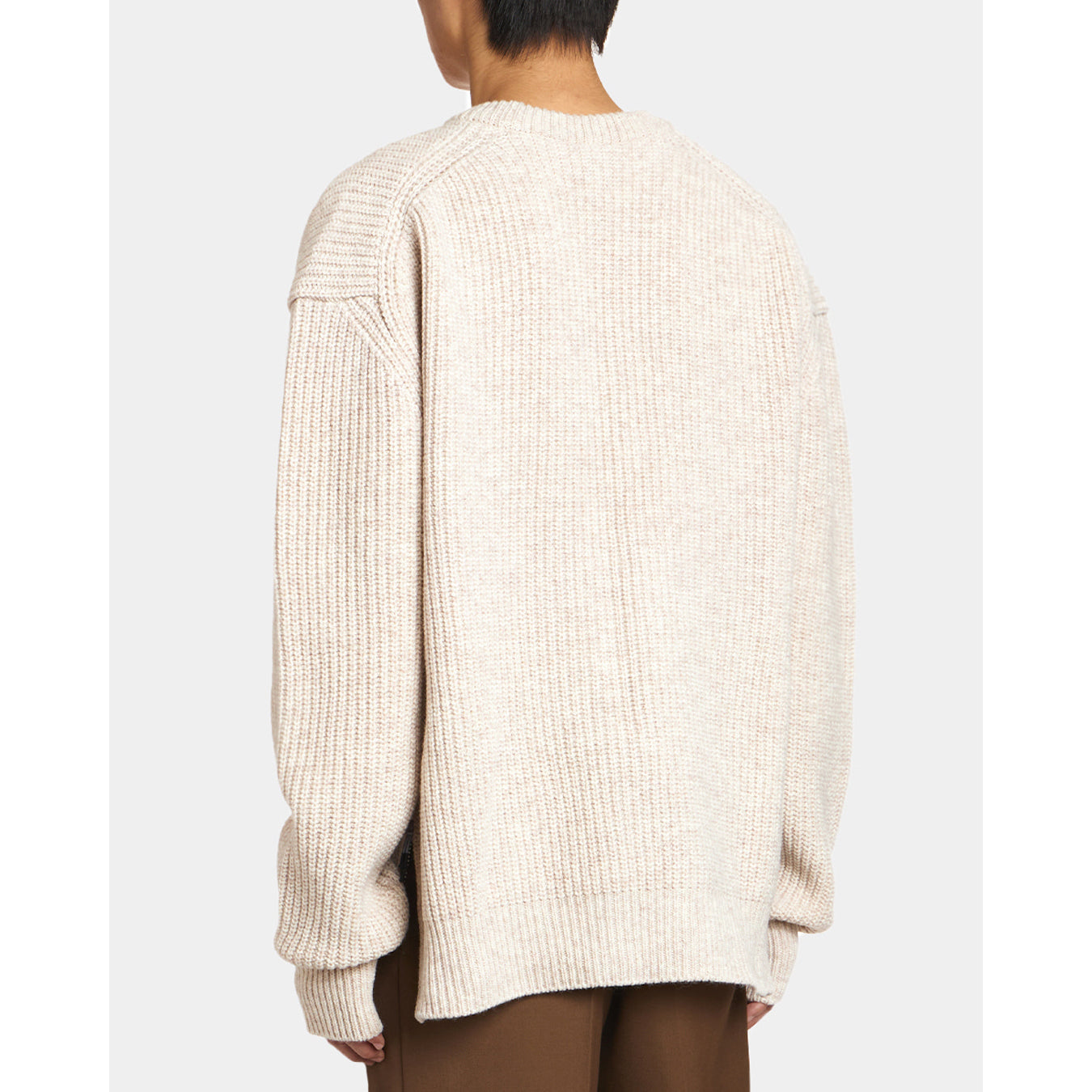 UNAFFECTED UN-FW21KN01 OVERSIZED CREWNECK KNIT- OATMEAL MELANGE