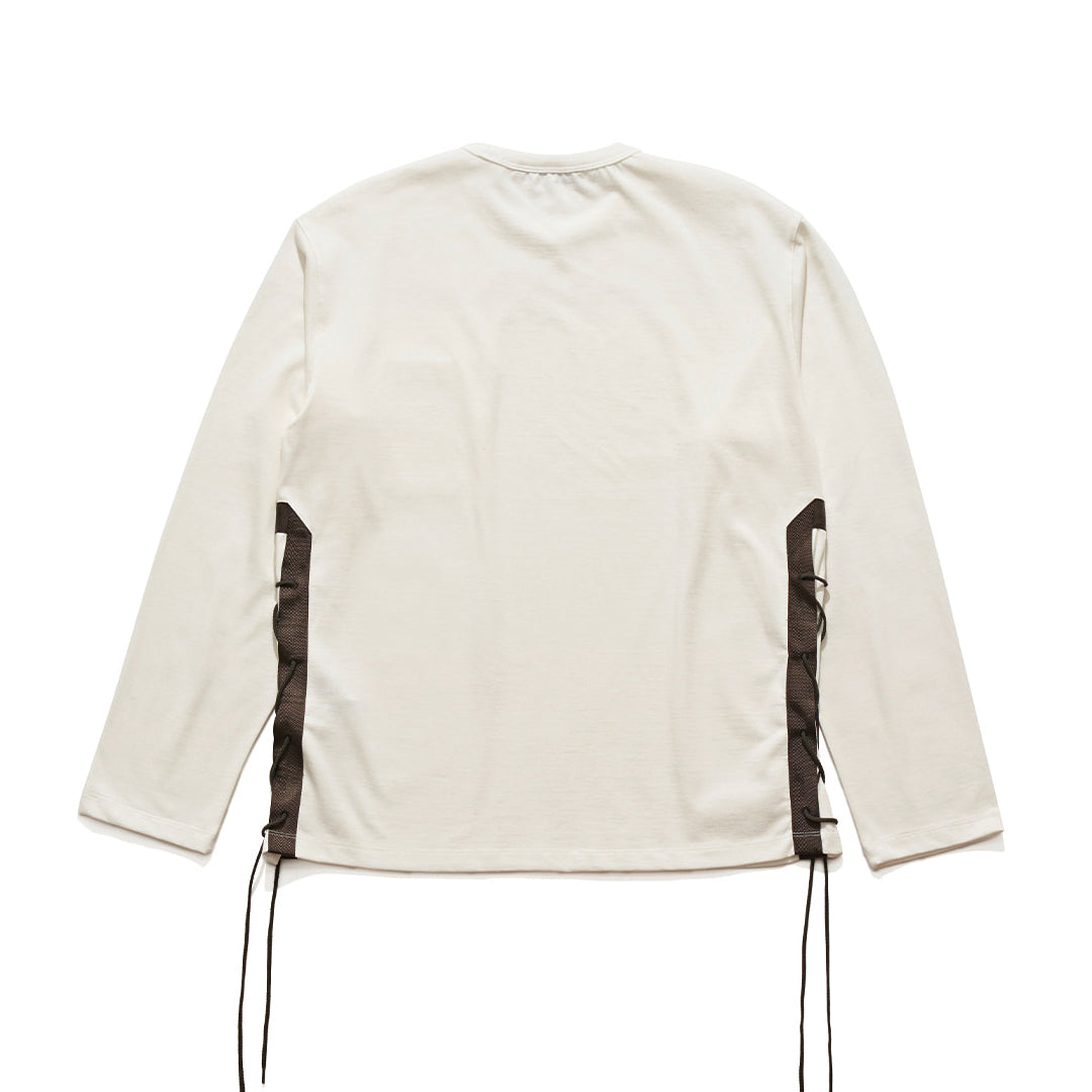 EASTLOGUE 2121FWCS02 L.S FLACK T SHIRT- WHITE