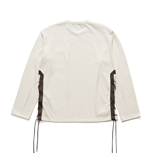 EASTLOGUE 2121FWCS02 L.S FLACK T SHIRT- WHITE