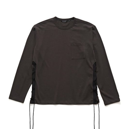 EASTLOGUE 2121FWCS02 L.S FLACK T SHIRT- CHARCOAL