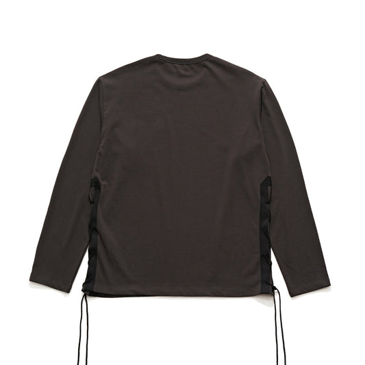 EASTLOGUE 2121FWCS02 L.S FLACK T SHIRT- CHARCOAL