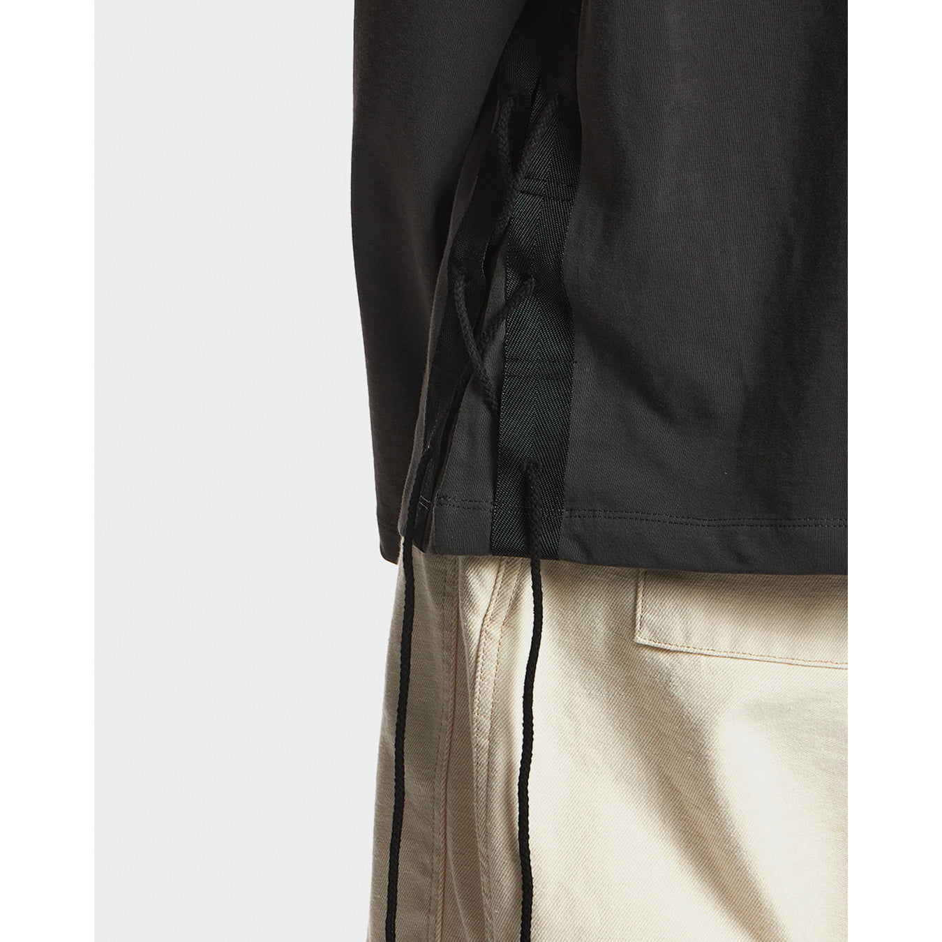 EASTLOGUE 2121FWCS02 L.S FLACK T SHIRT- CHARCOAL