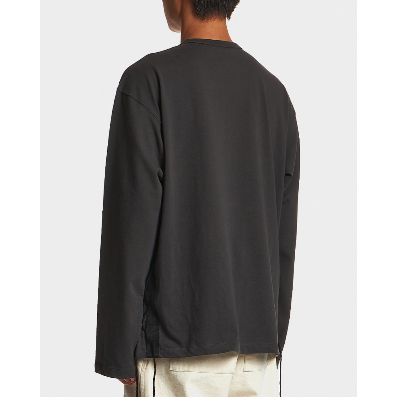 EASTLOGUE 2121FWCS02 L.S FLACK T SHIRT- CHARCOAL