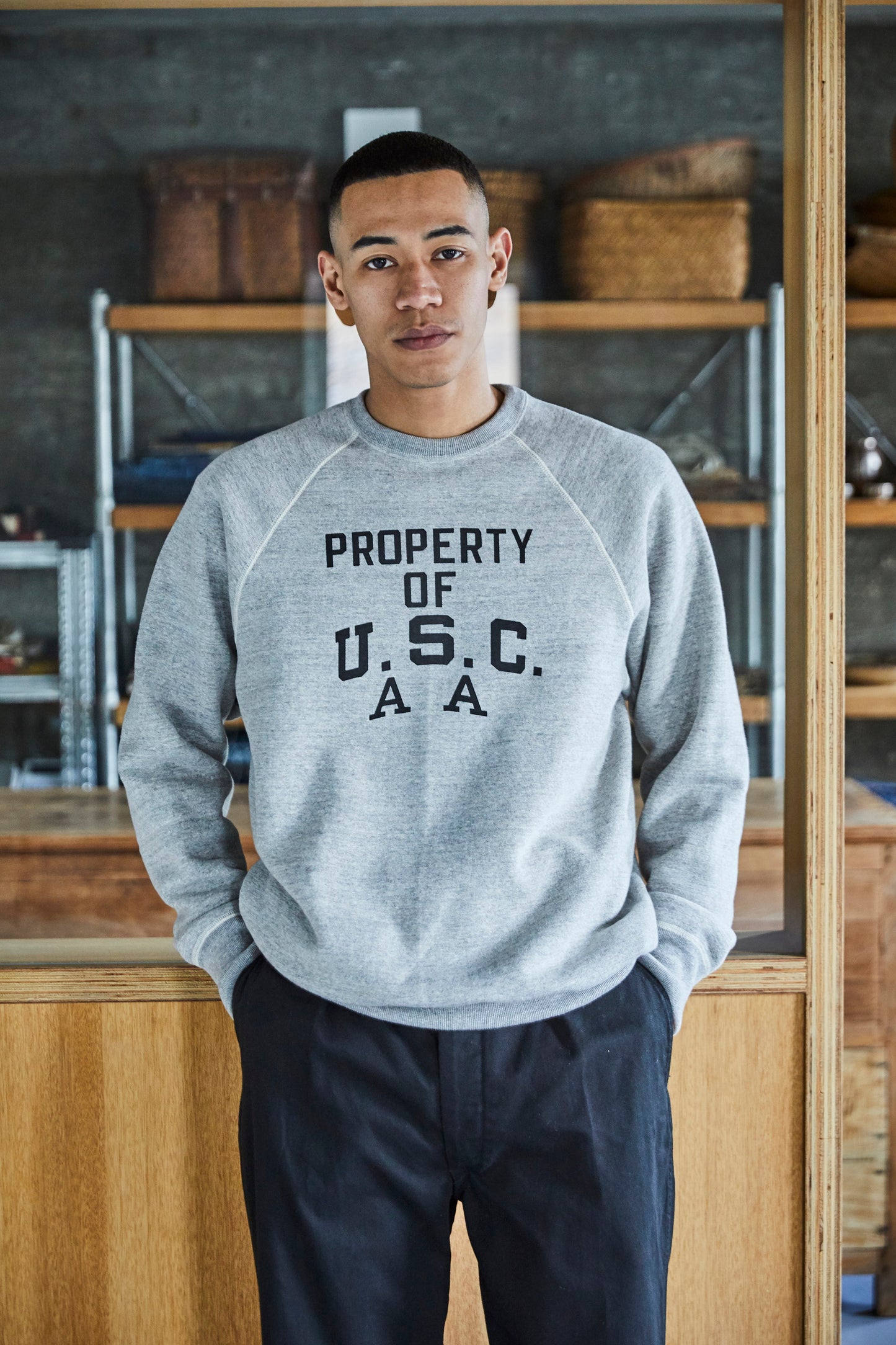 ORSLOW 03-0015USC-64 LOOP WHEEL VINTAGE CREW NECK SWEAT SHIRT