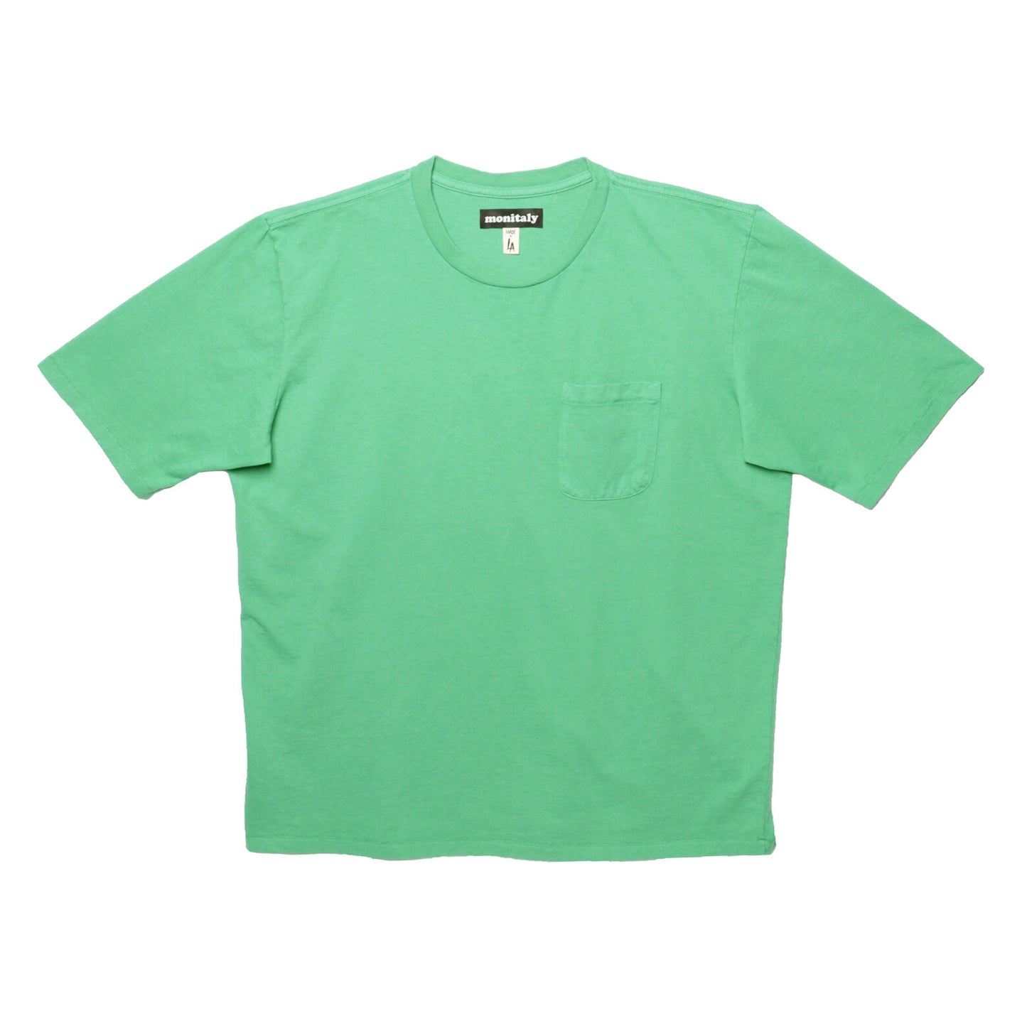 MONITALY M29701 18/1 JERSEY S/S POCKET TEE - 5.6OZ GREEN