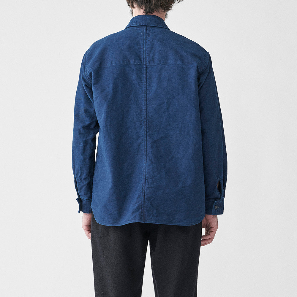 SAGE DE CRET 31-30-6116 Indigo moleskin work shirt