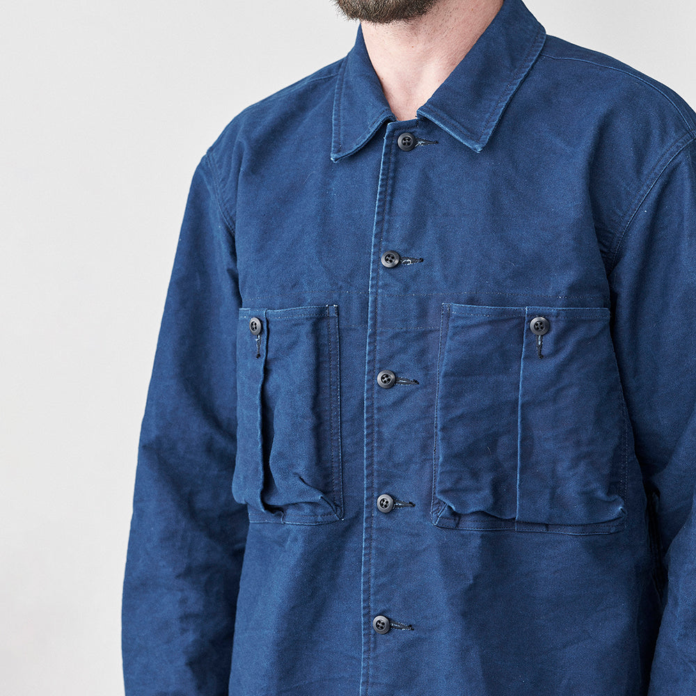 SAGE DE CRET 31-30-6116 Indigo moleskin work shirt