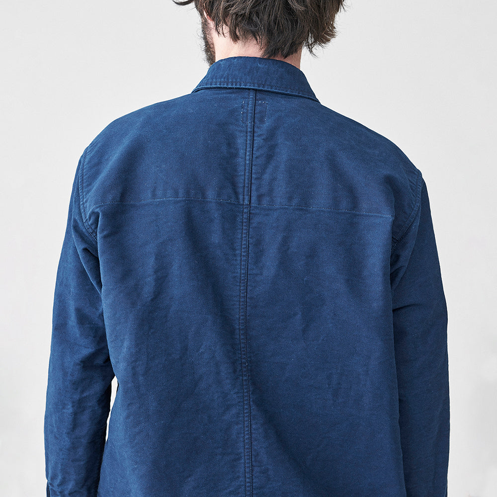 SAGE DE CRET 31-30-6116 Indigo moleskin work shirt