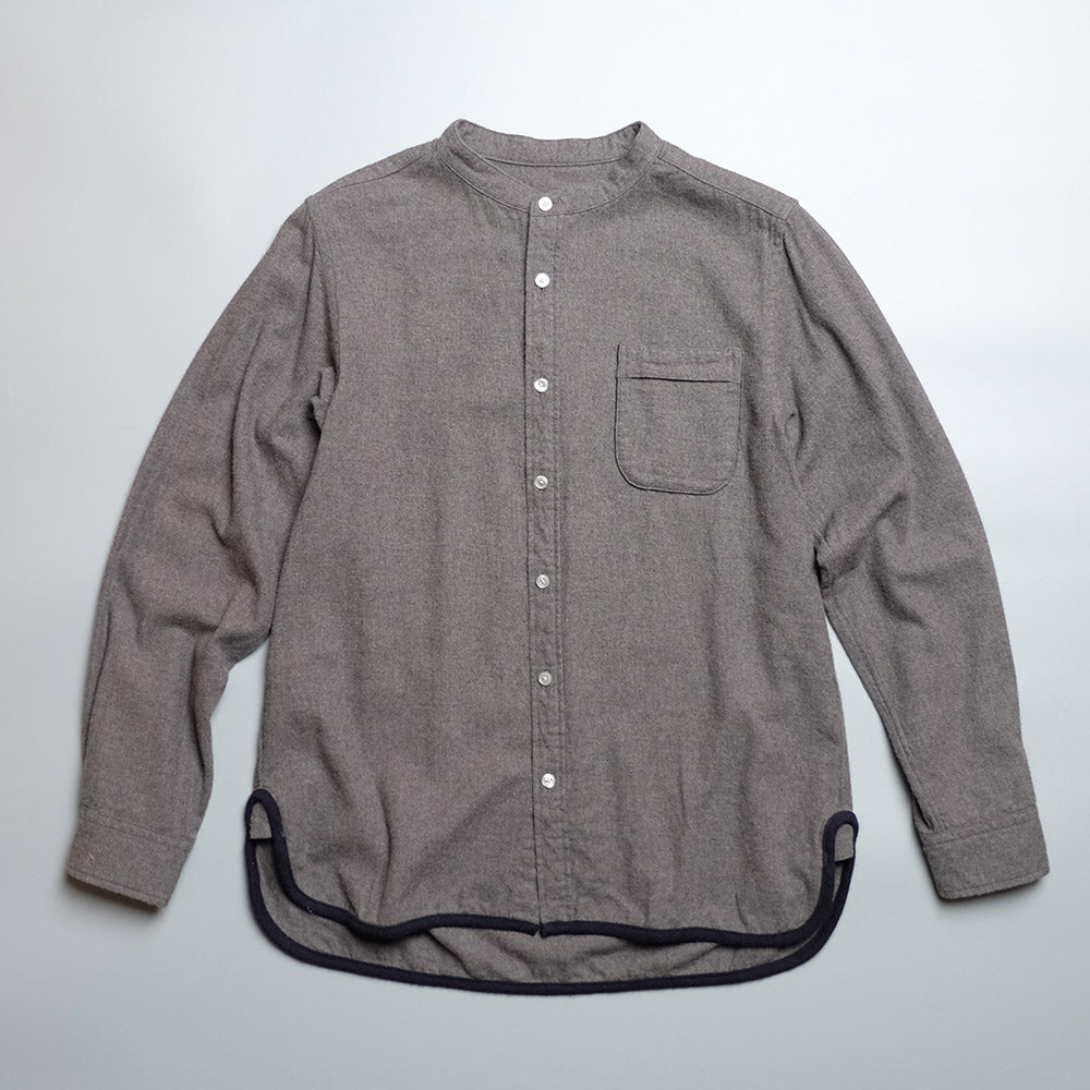 CAMP SERVICE HEM PIPING STAND COLLAR SHIRT