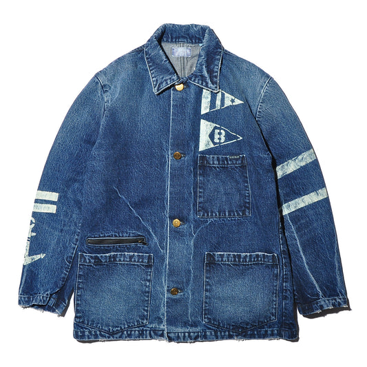 BLUE BLUE JK1926 Selvedge Denim Stencil Printed Work Jacket