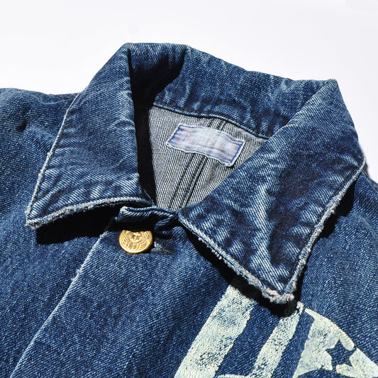 BLUE BLUE JK1926 Selvedge Denim Stencil Printed Work Jacket