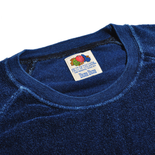 BLUE BLUE Indigo Pile S/S Raglan Crew Neck Pullover