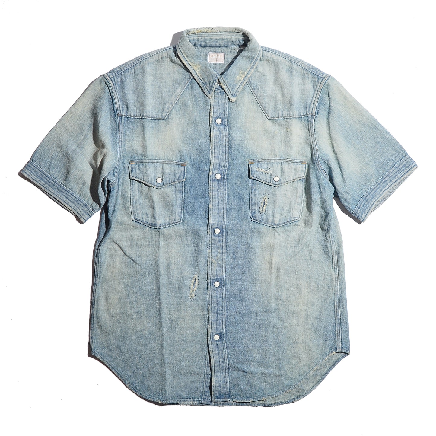 BLUE BLUE ST2320 Gauze Denim Short Sleeve Western Shirt