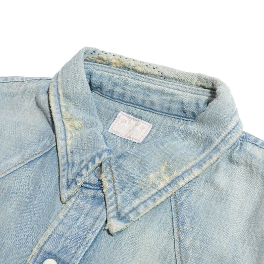 BLUE BLUE ST2320 Gauze Denim Short Sleeve Western Shirt