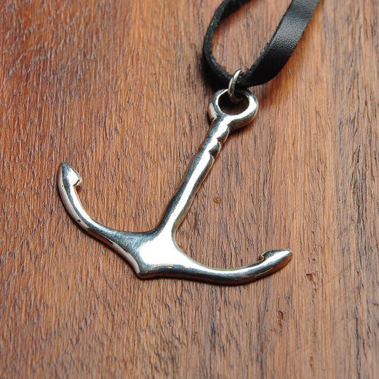 HRM 1311 N4 Antique Anchor Leather Necklace