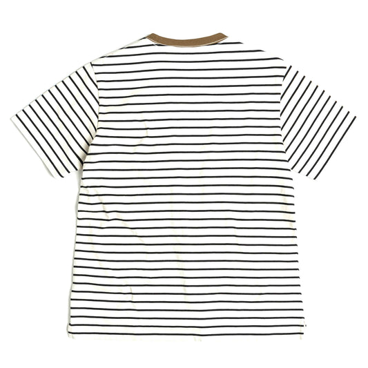 EASTLOGUE 2021SSCS01 ONE POCKET BORDER T-SHIRT - ECRU & BLACK
