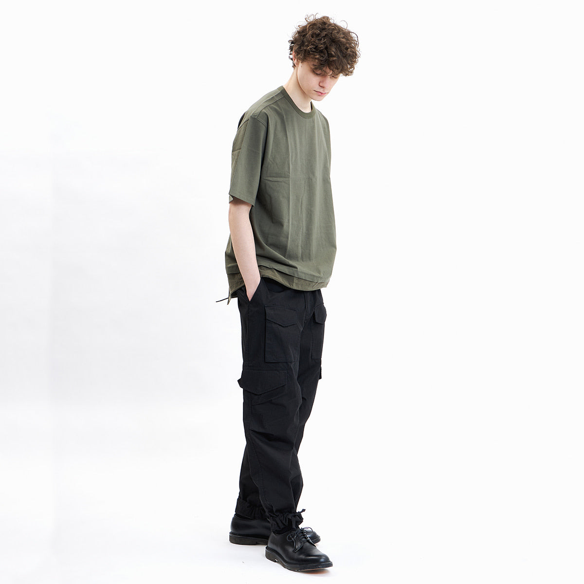 EASTLOGUE 2021SSCS03 FISHTAIL T-SHIRT - OLIVE