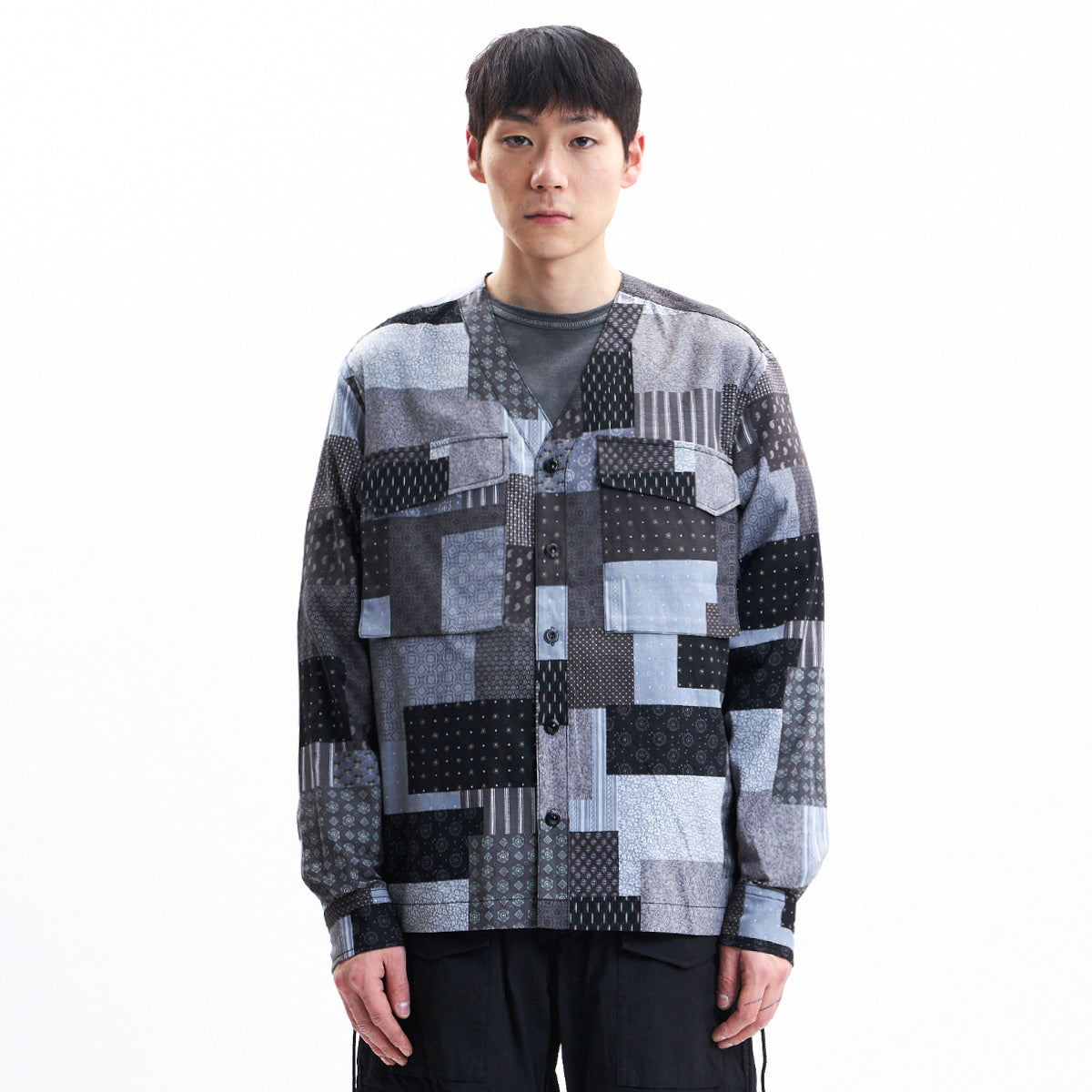 EASTLOGUE 2021SSSH05 FLAK SHIRT - BLACK MULTI PAISLEY