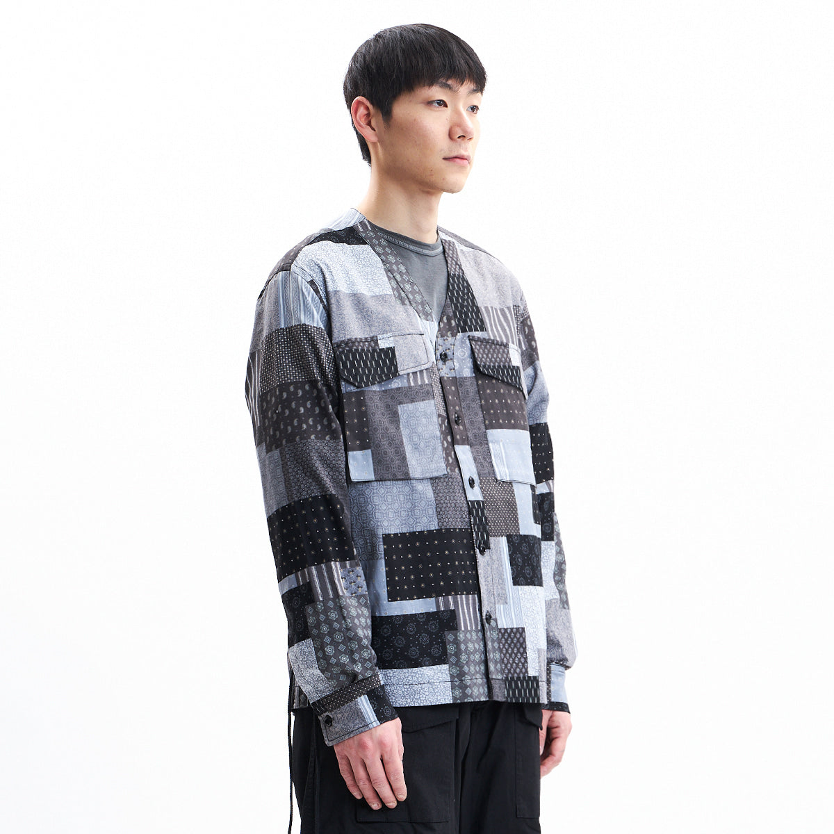 EASTLOGUE 2021SSSH05 FLAK SHIRT - BLACK MULTI PAISLEY