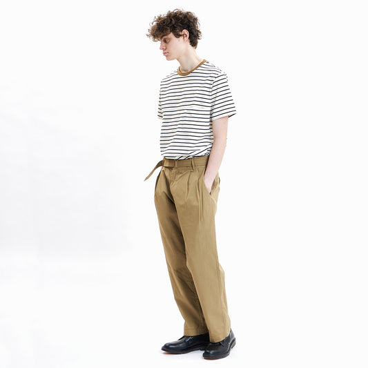 EASTLOGUE 2021SSSPT02 BELTED PANTS - BEIGE