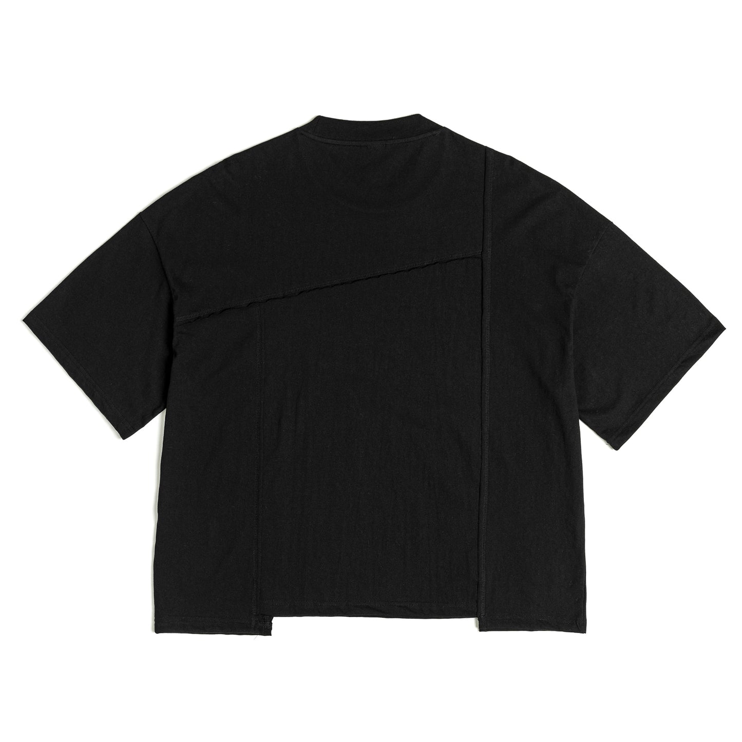 UNAFFECTED UN-SS21CS03 CONTRAST STITCH T-SHIRT - BLACK