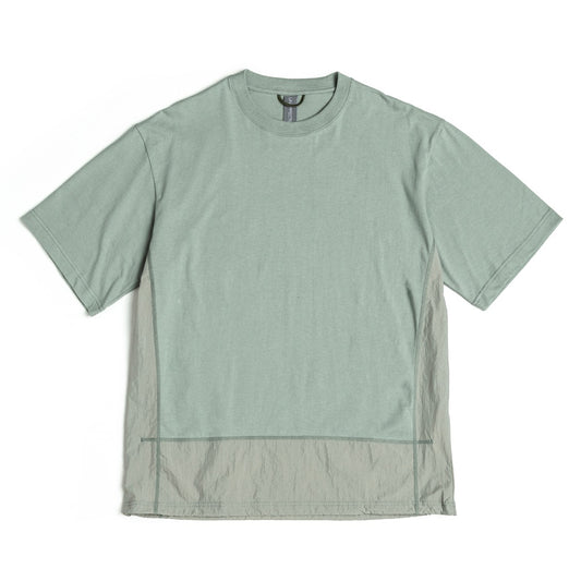 UNAFFECTED UN-SS21CS04 CONTRAST PANEL T-SHIRT - AQUA SMOKE