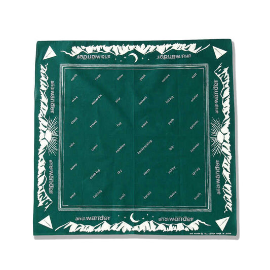 AND WANDER Reflective words bandanna-Green