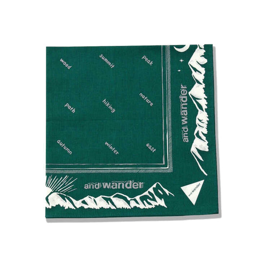 AND WANDER Reflective words bandanna-Green