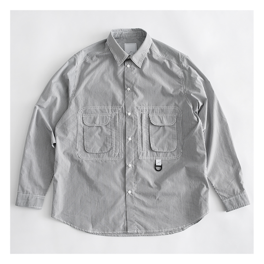 CAYL Double Pocket Hiker Shirts- Black Stripe