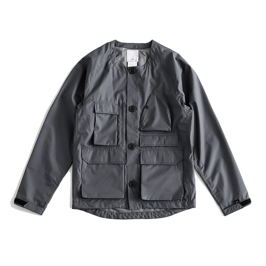 CAYL Light Mountain Collarless Jacket- Dark Grey