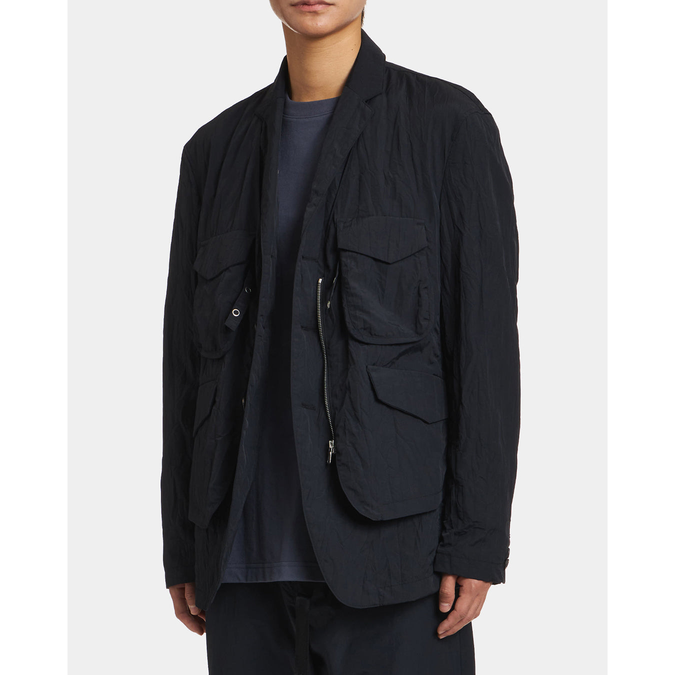 UNAFFECTED UN-FW21JK06 LAYERED JACKET- BLACK