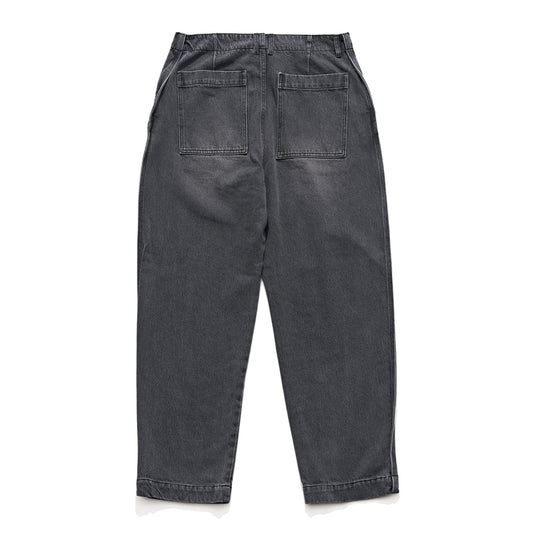 UNAFFECTED UN-FW21PT06 CONTRAST STITCH PANTS- BLACK