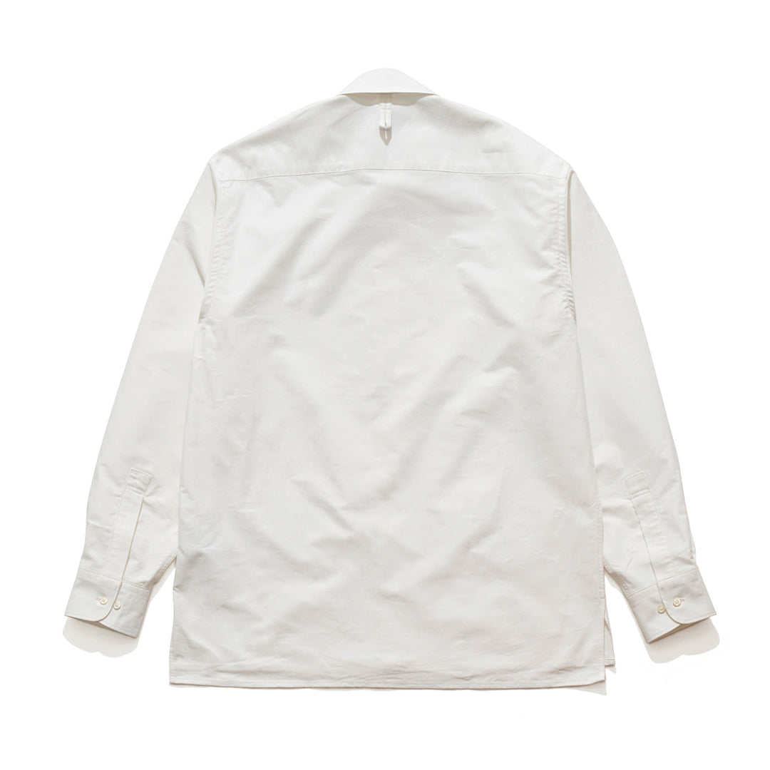 EASTLOGUE 2121FWSH03 SHOOTING SHIRT- WHITE OXFORD