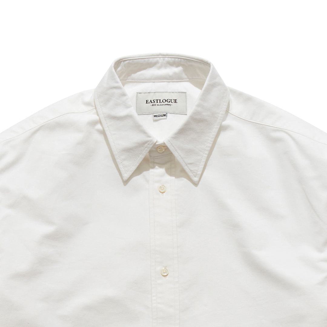 EASTLOGUE 2121FWSH03 SHOOTING SHIRT- WHITE OXFORD