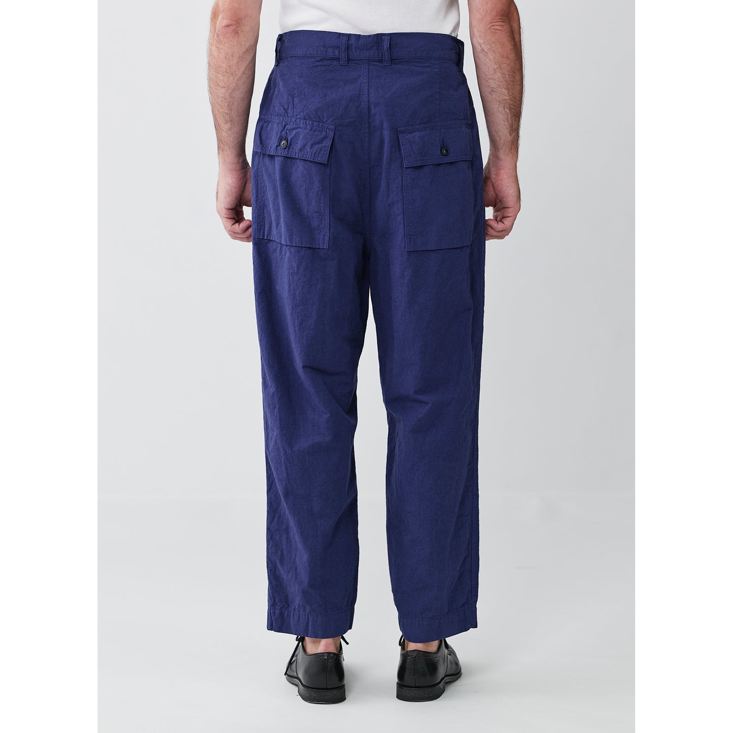 SAGE DE CRET 31-20-8274 9/10 length one-tuck wide Pants- Blue