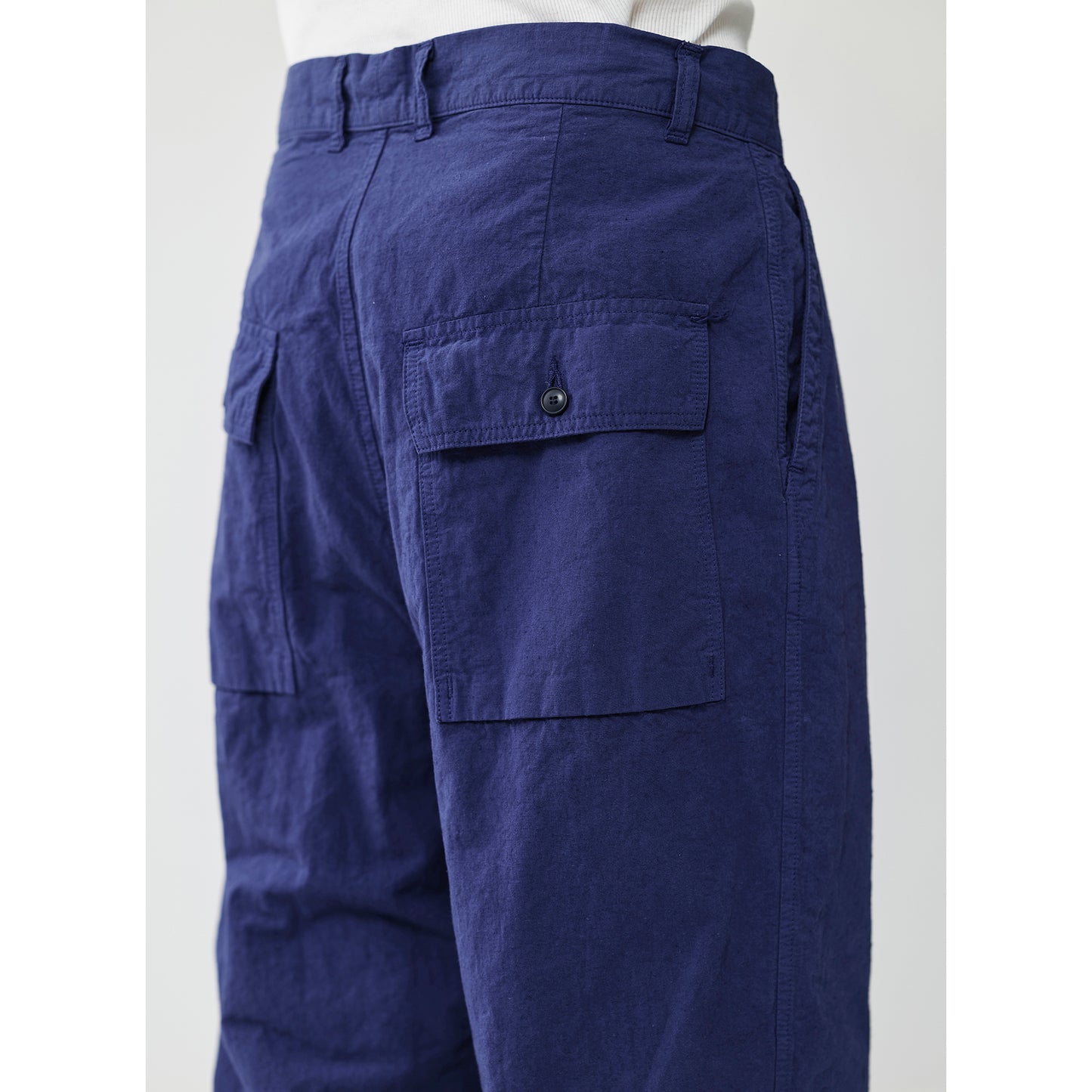 SAGE DE CRET 31-20-8274 9/10 length one-tuck wide Pants- Blue