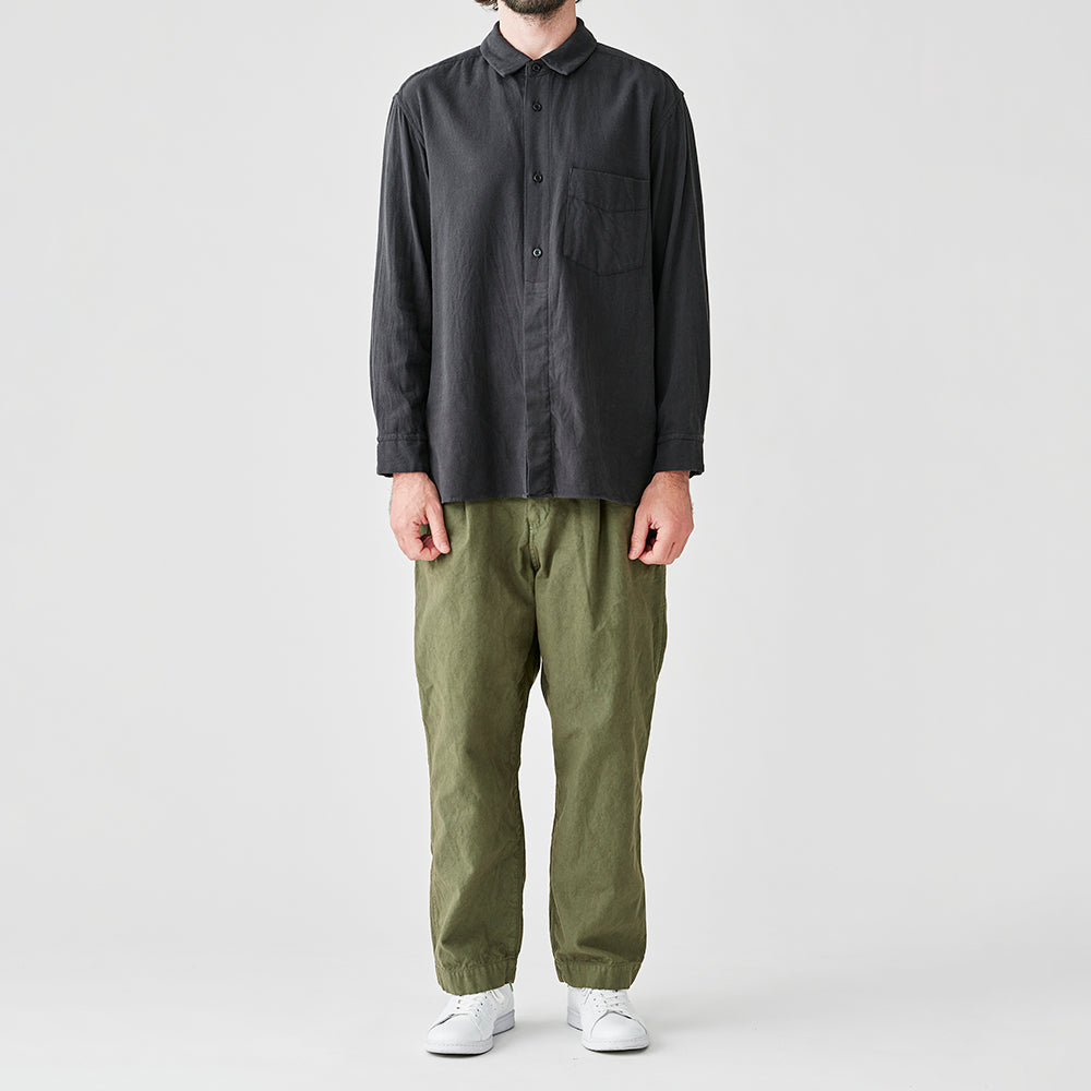 SAGE DE CRET 31-20-8296 9/10 length one-tuck wide Pants - Olive 43