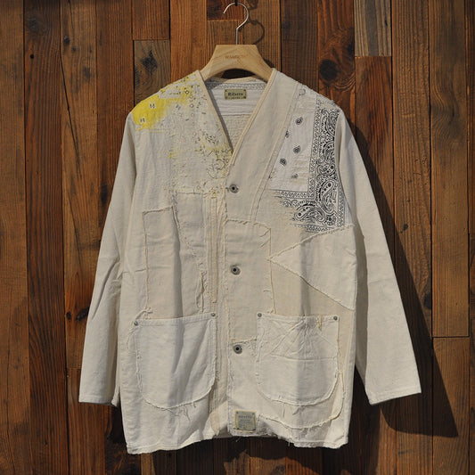 Rifatto Antique Linen Bandanna Boro Jacket - L StyleA