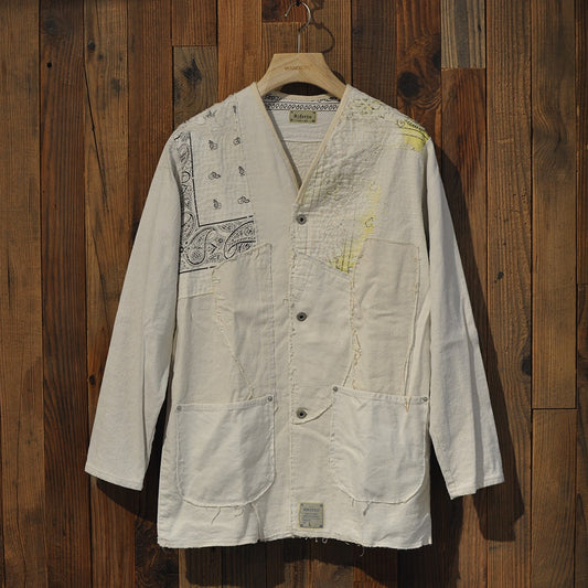 Rifatto Antique Linen Bandanna Boro Jacket - L StyleB