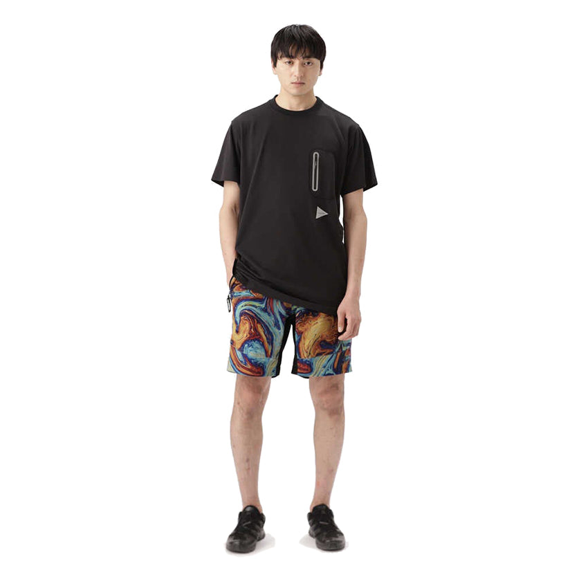 AND WANDER printed trek short pants blue mix